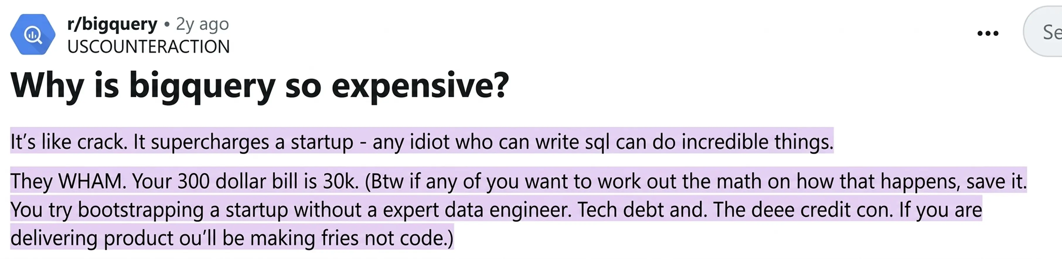 why is bigquery so expensive