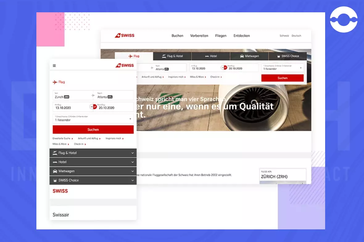 Swiss Air Responsive Website